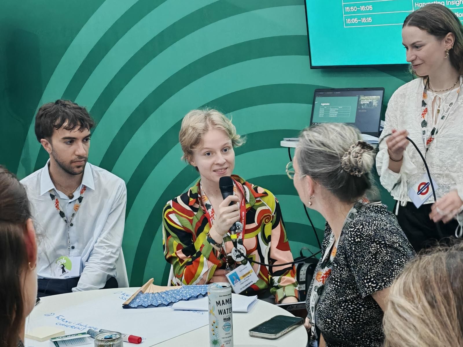 YOUNGO Food & Agriculture members at a COP30 roundtable