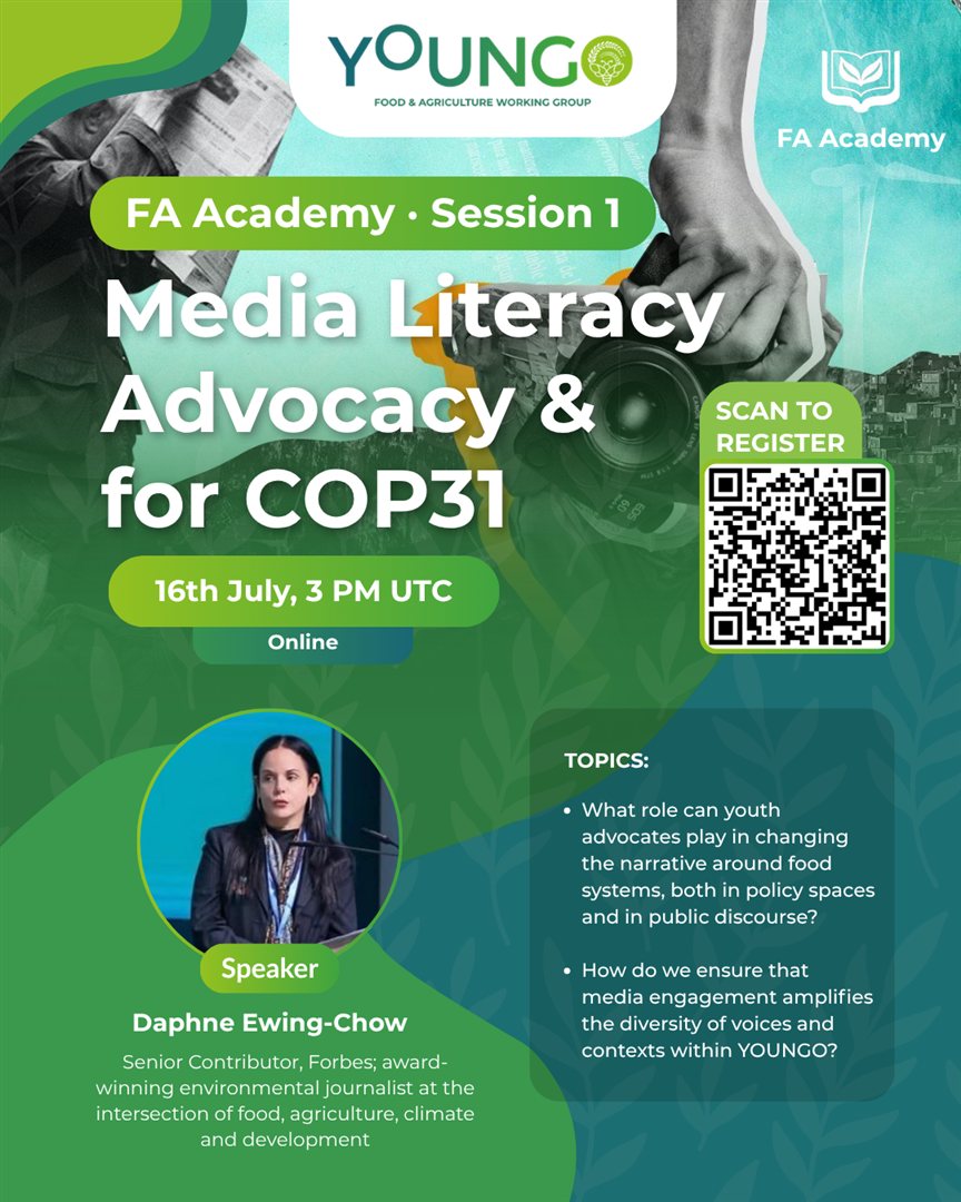 Session 1 poster: Media Literacy, How to Leverage Advocacy Through the Media in the Lead-up to COP31, with Daphne Ewing-Chow